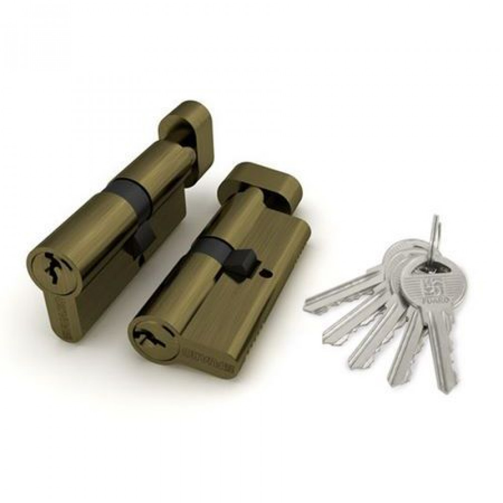 Цилиндровый механизм с вертушкой R602/70 mm (30+10+30) AB бронза 5 кл.